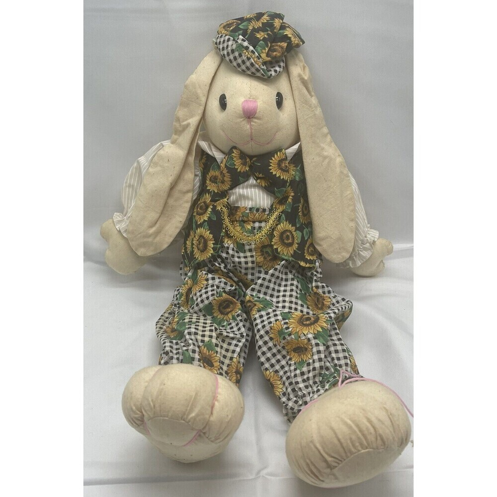 Dandee International Bunny Rag Doll Plush Sunflower Outfit 16" Stuffed Animal